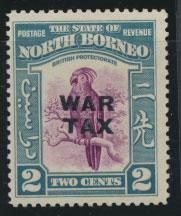 North Borneo  SG 319 SC# MR2 MLH  OPT War Tax 