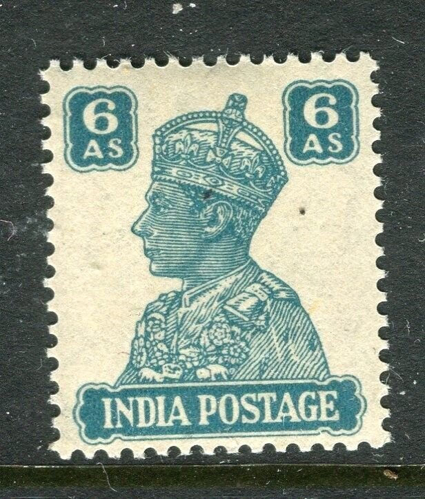 INDIA; 1941 early GVI Portrait issue Mint hinged 6a. value
