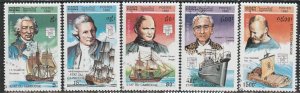 1992 Cambodia - Sc 1236-40 - used VF - 5 single - Explorers ships - GENOA 92