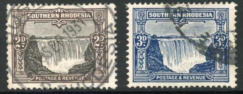 Southern Rhodesia SG17/18 2d and 3d Victoria Falls Cat 17 pounds 