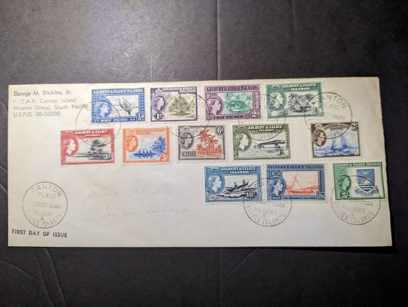 1950 Gilbert and Ellice Islands Cover Canton Island Phoenix Group