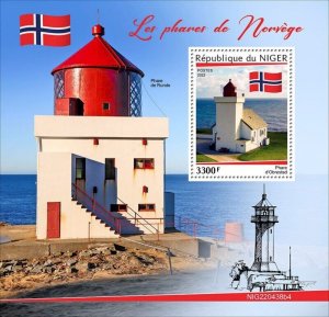 Niger - 2022 Norwegian Lighthouses - Stamp Souvenir Sheet - NIG220438b4