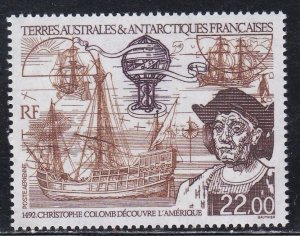 Fr. Southern Antarctic Terr., # C121, Columbus, Discovery of America NH, 1/2 Cat