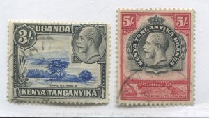 Kenya Tanganyika and Uganda KGV 3/ and 5/ used