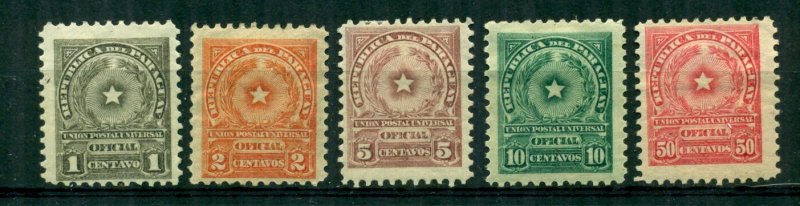 Paraguay 1913 #O85 - O88 + O90 MH SCV (2024) = $1.50