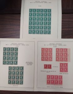 US #481-2, 1¢ & 2¢ Imperfs, study on 3 album pages, NH & LH, VF, Scott $210.00+