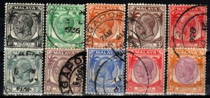 Straits Settlements #217-27 F-VF Used  CV $12.05 (A583)