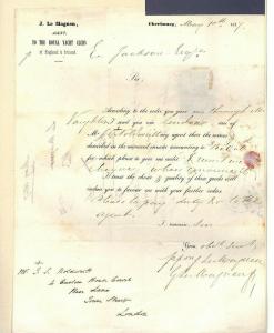 GB Cover ENTIRE LETTER ROYAL YACHT CLUB Historic Wisbech *Tower* 1847 MS3250 