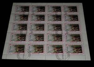 HAITI, 1975, 50 CENTIMES, AUDUBON BIRDS, CURLEW, SHEET/20, CTO, NICE! LQQK