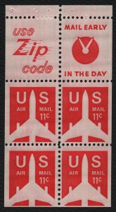 #C78a 11c Jet Airliner, Booklet Pane, Mint **ANY 5=FREE SHIPPNIG**