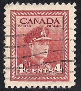 Canada #254 4 cent King George 6, used EGRADED VF 82