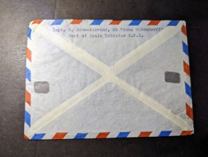 1958 British Trindad and Tobago Airmail Cover Port of Spain to Hannover Germany