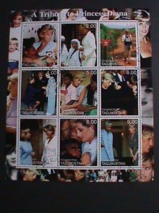 TAJIKISTAN-2000-IN MEMORIAL OF PEOPLE'S QUEEN-LADY DIANA-CTO-S/S VERY FINE