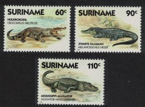 Suriname Gavial Crocodile Alligator Cayman Reptiles 3v 1988 MNH SC#798-800