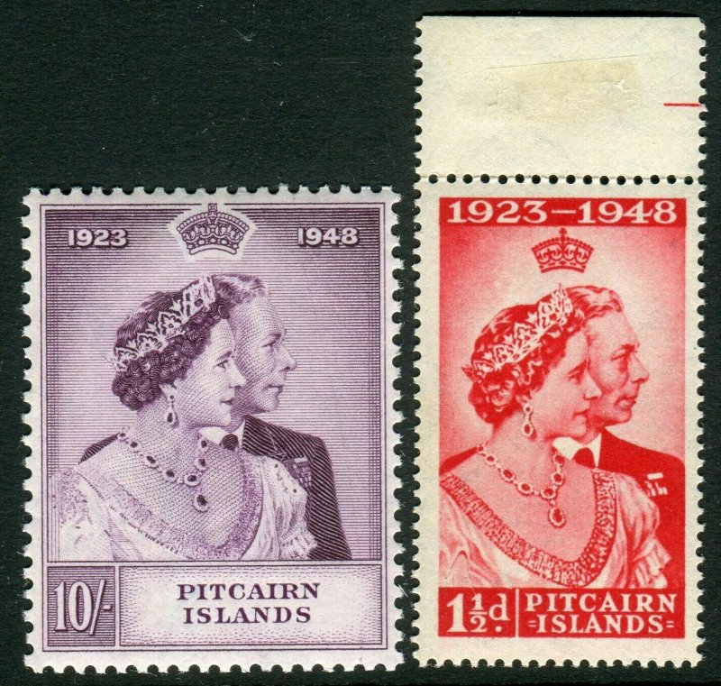 PITCAIRN ISLANDS-1948 Silver Wedding.  An unmounted mint set Sg 11-12