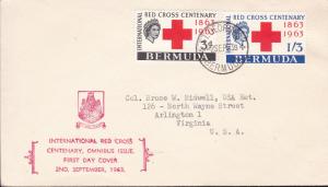Bermuda 1963 Red Cross Centenary FDC Typed Address Cachet VF