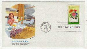 USA First Day Cover # 1807 - Greetings - Get Well Soon - Fleetwood