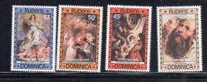 DOMINICA #579-582 1978 CHRISTMAS MINT VF LH O.G