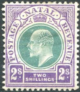 NATAL-1902-03 2/- Green & Bright Violet Sg 137 AVERAGE MOUNTED MINT V23476