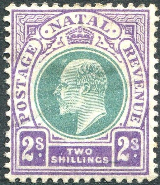 NATAL-1902-03 2/- Green & Bright Violet Sg 137 AVERAGE MOUNTED MINT V23476