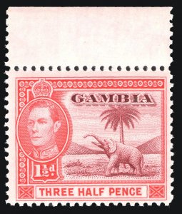 MOMEN: GAMBIA SG #152 CARMINE MINT OG NH £275+ LOT #66901*