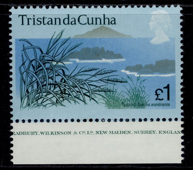 TRISTAN DA CUNHA QEII SG169 VAR, 1972 £1 Tussac UNACCEPTED PRINTING, NH MINT.