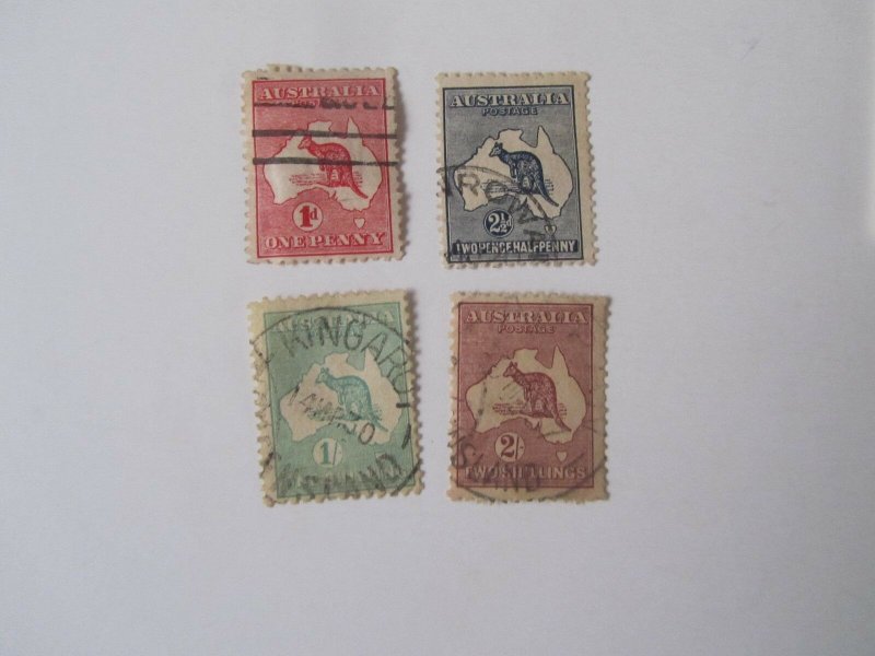 Australia 1913-1930 Kangaroo/Map Issues, #2,46,98 & 99, Used/Good