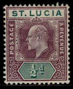 ST. LUCIA EDVII SG58, ½d dull purple & green, M MINT.