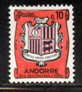 Andorra,  French # 144, Mint Hinge. CV $ .25