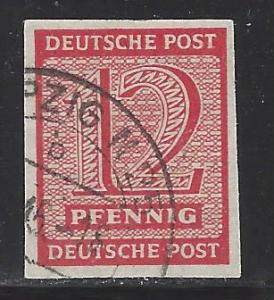 GDR West Saxony Scott # 14N7, used, variation imperf