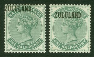 SG 12/13 Zululand ½d dull green. Pristine unmounted mint CAT