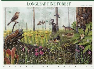 US Stamp 2002 Longleaf Pine Forest - 10 Stamp Sheet #3611