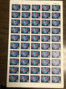 2535A .29 Love Earth. Large Holes perf 11. MNH Sheet Of 50. Very Tough To Find. 