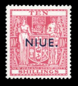 Niue #89C Cat$37.50, 1941 10sh rose, lightly hinged