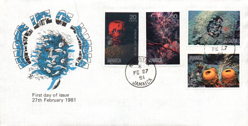 Jamaica 495-498 Marine Life U/A FDC