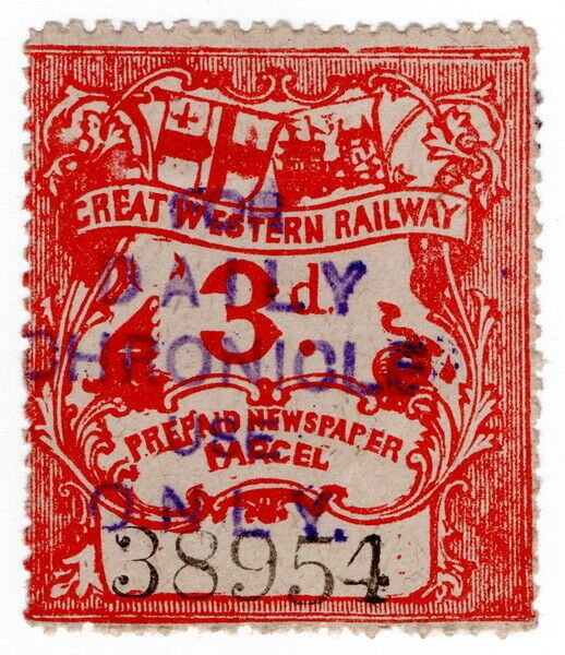 (I.B) Great Western Railway : Newspaper Parcel 3d (Daily Herald overprint) 