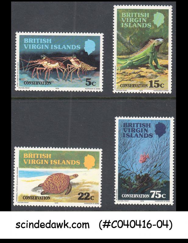 BRITISH VIRGIN ISLANDS - 1979 CONSERVATION / IGUANA / LOBSTER /CORAL REEF - 4V-