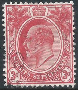 Straits Settlements, Sc #130, 3c Used