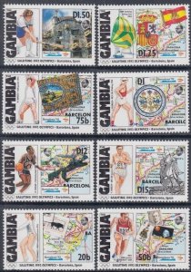 GAMBIA Sc# 1197-1204 CPL MNH SET 8 for 1992 BARCELONA SUMMER OLYMPIC GAMES