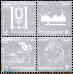 3254 BRAZIL 2013  BRAZILIAN CEMETERIES, CULTURAL HERITAGE, RHM C-3296-99, MNH