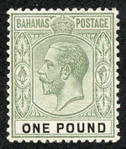 Bahamas SG89 One Pound wmk Mult Crown CA M/Mint