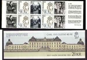 Sweden-Sc#1600a-unused NH complete booklet-King Carl XVI