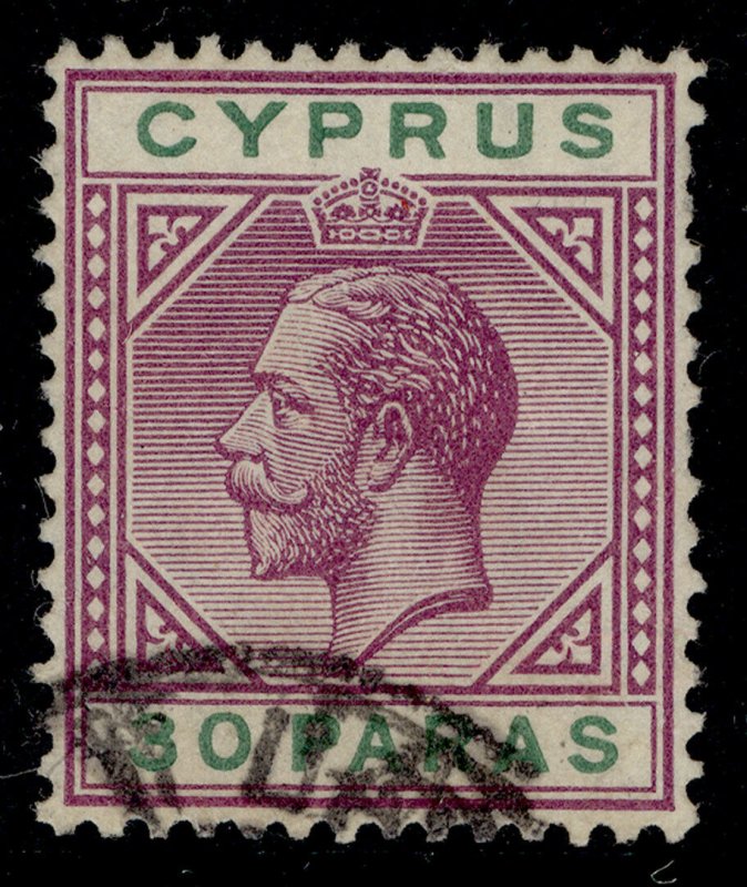CYPRUS GV SG76, 30pa violet & green, FINE USED.