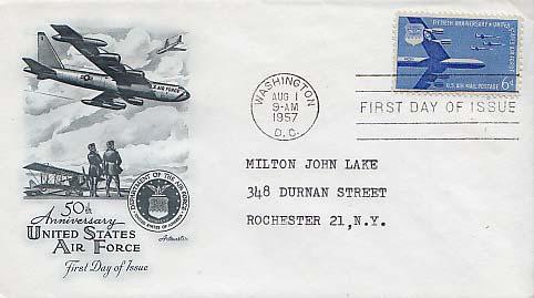 United States, First Day Cover, Aviation, Military Related