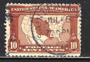 #327 US 10 CENT DARK RED BROWN MAP-USED-N/G