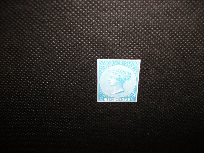 Canada Vancouver Island BC 10c Forgery Ten Cents QV   Blue Mint No Gum