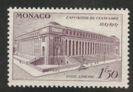 MONACO Scott C17 MH* 1947 airmail