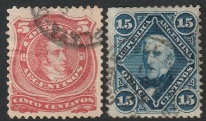 Argentina 1867 Sc 20-1 used