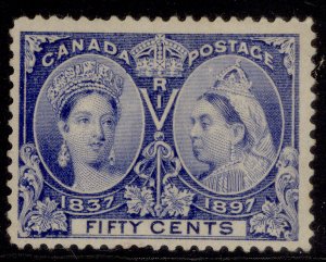 CANADA QV SG135, 50c bright ultramarine, NH MINT. Cat £200.