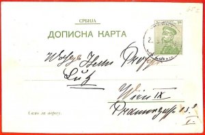 aa1565 - SERBIA - Postal History - STATIONERY CARD to WIEN-